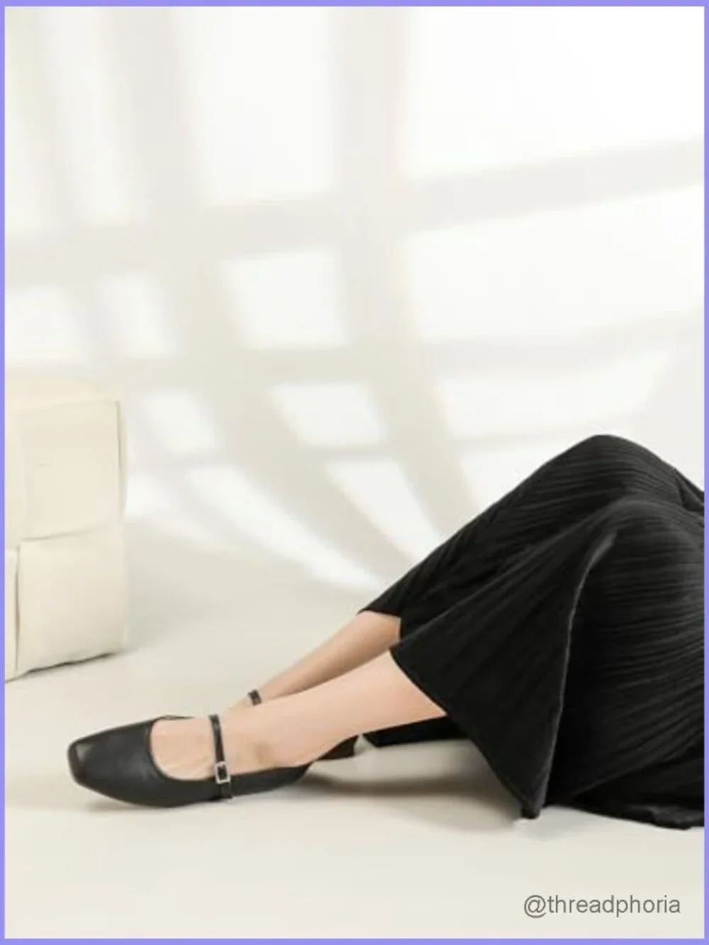 Women's Square Toe Mary Jane Ballet Flats with Adjustable Strap Slip On Work - Picture 3 of 7